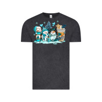 Vintage Black winter snowman coffee cups Vintage Tee - AdoDesignShop