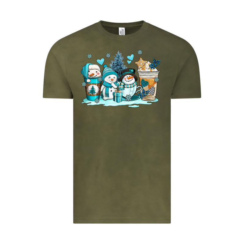 Winter Snowman Coffee Cups Vintage Tee by AdoDesignShop | Teevron