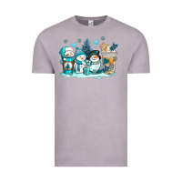 Vintage Zinc winter snowman coffee cups Vintage Tee - AdoDesignShop