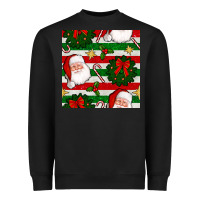 Black christmas  santa clause and ornaments seamless  pattern Heavyweight Sweatshirt - BundleAndBundleShop