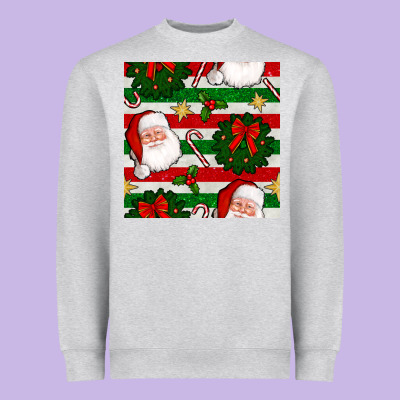 Christmas  Santa Clause And Ornaments Seamless  Pattern Heavyweight Sweatshirt Designed By Bundleandbundleshop