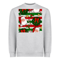 Heather Grey christmas  santa clause and ornaments seamless  pattern Heavyweight Sweatshirt - BundleAndBundleShop