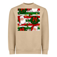 Mushroom christmas  santa clause and ornaments seamless  pattern Heavyweight Sweatshirt - BundleAndBundleShop