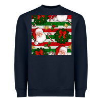 Navy christmas  santa clause and ornaments seamless  pattern Heavyweight Sweatshirt - BundleAndBundleShop