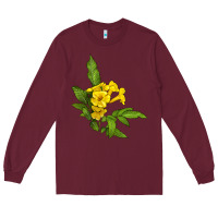 Burgundy yellow elder flower Long Sleeve Tee - LillyAllenDesigns
