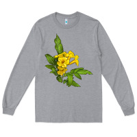 Heather Grey yellow elder flower Long Sleeve Tee - LillyAllenDesigns