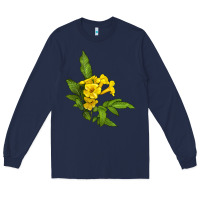 Navy yellow elder flower Long Sleeve Tee - LillyAllenDesigns