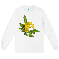 White yellow elder flower Long Sleeve Tee - LillyAllenDesigns