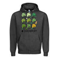 Charcoal Heather teacher st.patrick's Zipper Hoodie - MaliasSmallBusiness