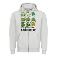 Dove Grey teacher st.patrick's Zipper Hoodie - MaliasSmallBusiness