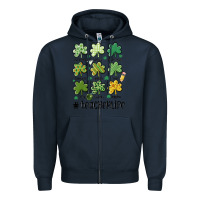 Navy teacher st.patrick's Zipper Hoodie - MaliasSmallBusiness
