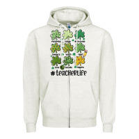 Oatmeal Heather teacher st.patrick's Zipper Hoodie - MaliasSmallBusiness