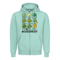 Seafoam teacher st.patrick's Zipper Hoodie - MaliasSmallBusiness