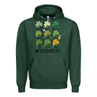Sports Green teacher st.patrick's Zipper Hoodie - MaliasSmallBusiness