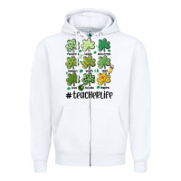 White teacher st.patrick's Zipper Hoodie - MaliasSmallBusiness