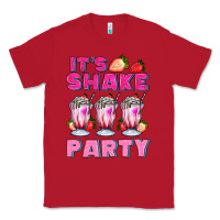 Red its shake party with milkshake Classic Tee - AdoDesignShop