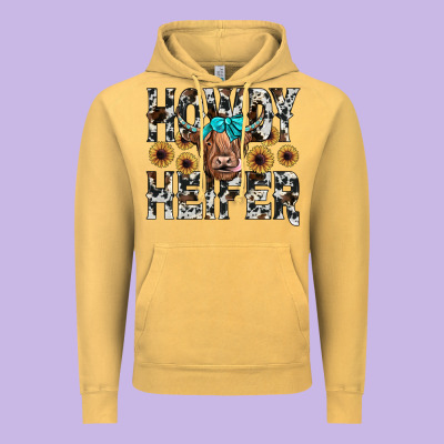 Howdy Heıfer Vintage Hoodie Designed By Jahusdesignshop