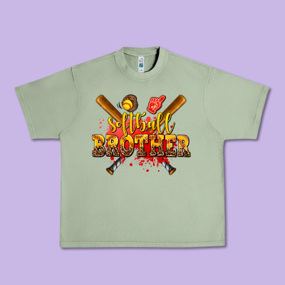 Softball Brother Urban Heavy Tee Designed By Adodesignshop