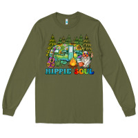 Army Green hippie soul camping Long Sleeve Tee - BarkalooDesign