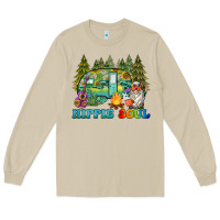 Mushroom hippie soul camping Long Sleeve Tee - BarkalooDesign