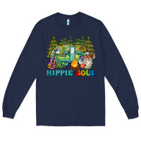 Navy hippie soul camping Long Sleeve Tee - BarkalooDesign