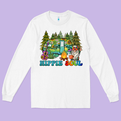 Hippie Soul Camping Long Sleeve Tee Designed By Barkaloodesign