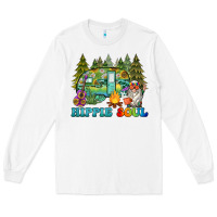 White hippie soul camping Long Sleeve Tee - BarkalooDesign