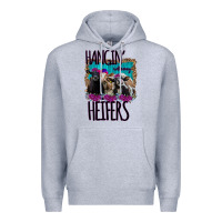 Heather Grey Hangin With My Heifers Premium Hoodie - Bettercallsaul