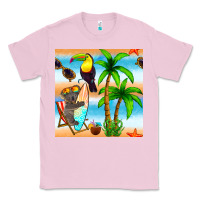 Bubblegum Pink tropical animals seamless pattern Classic Tee - BundleAndBundleShop