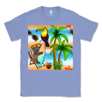 Colony Blue tropical animals seamless pattern Classic Tee - BundleAndBundleShop