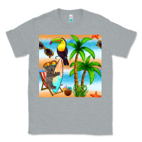 Heather Grey tropical animals seamless pattern Classic Tee - BundleAndBundleShop