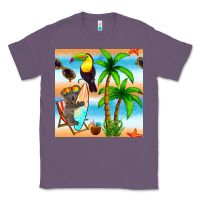 Lavender tropical animals seamless pattern Classic Tee - BundleAndBundleShop