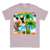 Lilac tropical animals seamless pattern Classic Tee - BundleAndBundleShop