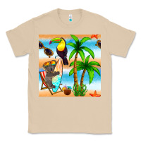 Mushroom tropical animals seamless pattern Classic Tee - BundleAndBundleShop