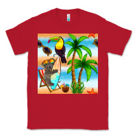 Red tropical animals seamless pattern Classic Tee - BundleAndBundleShop