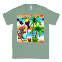 Sage tropical animals seamless pattern Classic Tee - BundleAndBundleShop