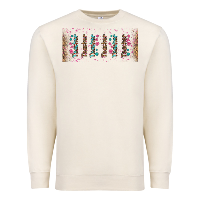 Teacher Gemstone And Pink Flower Libbey Glass Premium Sweatshirt by BundleAndBundleShop | Teevron