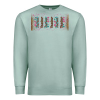 Seafoam teacher gemstone and pink flower libbey glass Premium Sweatshirt - BundleAndBundleShop