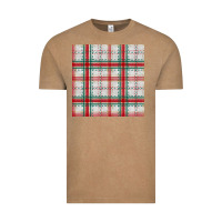 Vintage Coffee christmas plaid seamless pattern Vintage Tee - BundleAndBundleShop