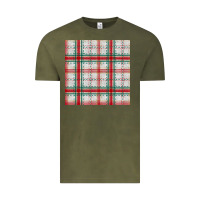 Vintage Olive christmas plaid seamless pattern Vintage Tee - BundleAndBundleShop