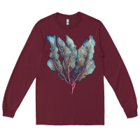 Burgundy Venus Fan Sea Coral Long Sleeve Tee - LillyAllenDesigns