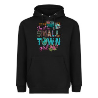 Black Just A Small Town Girl With Truck Heavyweight Hoodie - BundleAndBundleShop