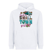 White Just A Small Town Girl With Truck Heavyweight Hoodie - BundleAndBundleShop