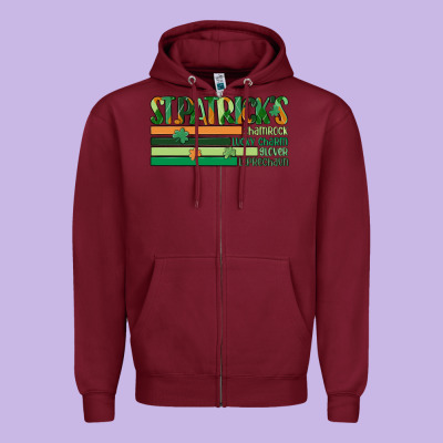 St. Patrick's Day Zipper Hoodie Designed By Maliassmallbusiness
