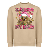 Mushroom dead inside but merry  pink christmas skeleton Heavyweight Sweatshirt - AdoDesignShop