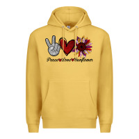 Antique Gold Peace Love Sunshine Sunflower Premium Hoodie - Bettercallsaul