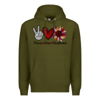 Army Green Peace Love Sunshine Sunflower Premium Hoodie - Bettercallsaul