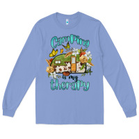 Colony Blue camping is my therapy Long Sleeve Tee - BarkalooDesign