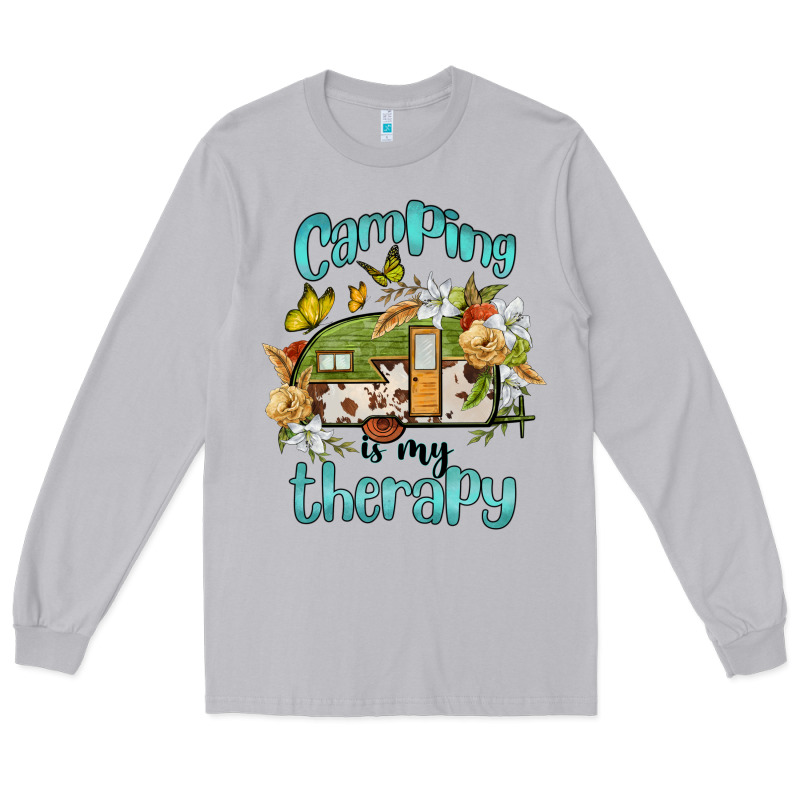 Camping Is My Therapy Long Sleeve Tee by BarkalooDesign | Teevron