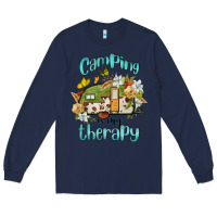 Navy camping is my therapy Long Sleeve Tee - BarkalooDesign